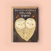 Owl Boyfriend Birthday Card | Partner BF Other Half Love Cute Funny Cards Birthday Card Greeting