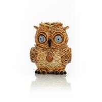 Brown Owl Faberge Styled Trinket Box Handmade Decorated with Austrian Crystals
