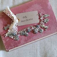 Owl charm bracelet, owl bracelet, owl jewellery, owl jewelry, gift for owl lover, nature jewellery, 