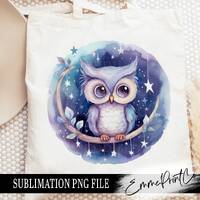 Night Owl Sublimation Design PNG - Tshirt Mugs Tumbler Sublimation - PNG - EmmePrintco