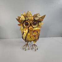 Extra Large Brutalist Mid Century Owl 12" Tall
