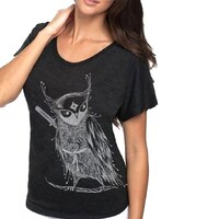 Zentangle Samurai Owl Tri-Blend Dolman womens T-shirt