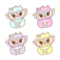 Cute owl kawaii Clipart, Baby Shower girl clipart, Owl clipart, Owl Baby shower invitation clipart