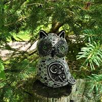 Beaded Rhinestone Grey Owl