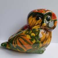 Vintage Decoupage Owl Figurine Glossy