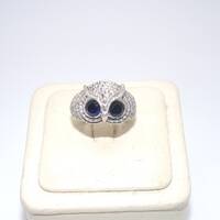 Vintage Sterling Sapphire Owl Ring