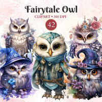 Fairytale Owl Clipart, Celestial Owl, Woodland Creature, Pagan Png, Fantasy Story, Fairy Tale Clipar