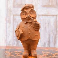 Cast Iron Owl Statue: Rustic Vintage Home Garden Decor