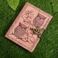 The Owl & Tree Branch Embossed with Lock diary - Paptree | Gifts for Men and Women