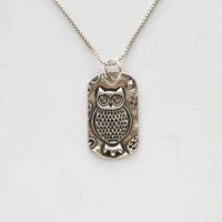 Stylized Owl Medallion: Optional Sterling Chain