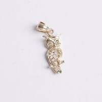 10k Tiny Owl Cute Pendant / 10K Gold Owl Pendant / Good Luck Pendant / Gift For Her / Heavue / 10K R