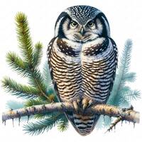 Northern Hawk Owl Clipart Bundle: Wildlife Art (Digital Download)