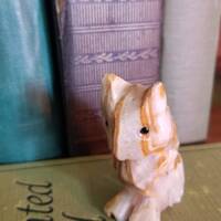 Vintage carved owl, made of onyx with black inset eyes, 2.25 inches