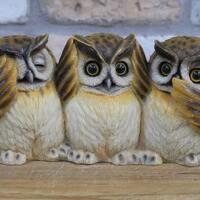 3 Wise Owls Ornament | See, Hear, Speak No Evil Ornament | See No Evil Ornament | Speak No Evil Orna