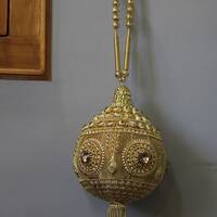 Cute owl Indian metal clutch for wedding round evening bag Swarovski crystals antique duchess statem