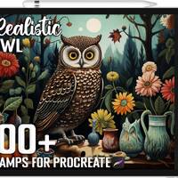 100+ Procreate Owl Stamps, Unique Realistic Owl Brushes for Procreate, Instant Digital Download