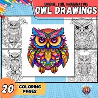 Mandala Owls Coloring Book | 20 Hand-Drawn Pages (Digital Print)