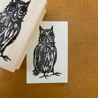 Barn Owl Rubber Stamp, Inuit Art, Journal Supply (1x1 7/8 inches) 9