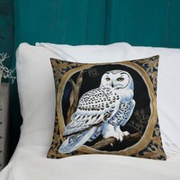 Owl Snow Throw Pillow