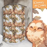Cute Owl Shower curtain Hoot bathroom décor cute colorful birds shower curtain anime kawaii h