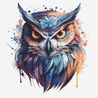 Owl Face 3 Cross-Stitch Pattern Digital Download