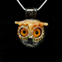 Borosilicate glass spotted owl pendant