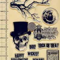 Halloween Skull Boo Owl Music Clear Silicone Stamps DIY Embossing  Planner, Journal, Craft, Scrapboo