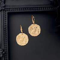 Gold  or Sterling Silver Owl Coin Earrings. Owl Jewelry, Bird Jewelry,  Gift For Her, Knowledge Earr