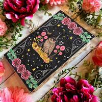 Handmade Witchy Owl Journal, Coffee-Dyed Pages for Vintage Aesthetic, Fairycore Fae Aesthetic