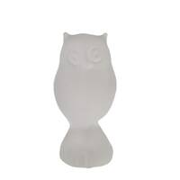 Glass Owl Figurine Frosted Satin Glass 3 1/4" Tall Unmarked