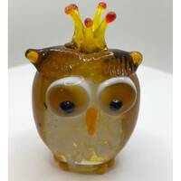 Milano Owl with Crown Art Glass Animals