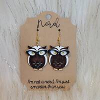 Teacher /back to school /Librarian /Nerd owl earrings