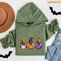 Halloween Owl Hoodie | Cute Owl Hoodie, Owl Pullover, Owl Sweater, Fall Owl Hoodie, Bird Hoodie, Hal