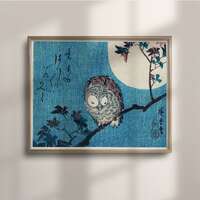 Utagawa Hiroshige, Ukiyo-e Art, Japanese Owl Print, Colorful Edo Period Poster, Maple Branch & F