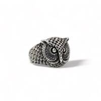 Owl Sterling Silver Ring | Angel Wings Bird Jewelry | Bird Lover Gift For Men& Women
