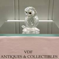 Swarovski Crystal Owl Figurine - Small Faceted Owl, Boxed
