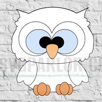 SVG white owl cutting file for scrapbooking cards cake toppers and more DOWNLOAD file only
