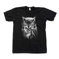 Owl with Glasses T-Shirt: Mens Crew Neck, Nature Animal Shirt