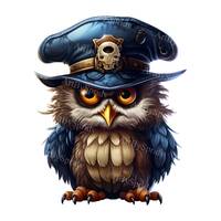 Steampunk Owl Clipart Transparent PNG, Vintage Bird Illustration, Unique Steampunk Animal Clip Art f