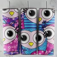 Owl tumbler design, 20 oz skinny tumbler design, sublimation image, tumbler wrap, Owl cup, Owl subli