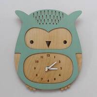 Lasercut Owl Wall Clock Design Wooden Metal Model SVG DXF CDR Files