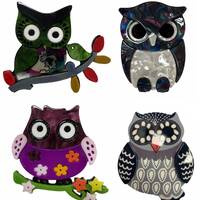 Cute Quirky Owl Design Large Statement 3D Laser Cut Brooch - 4 Designs To Choose From