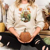 Cottage Core Sweatshirt, Owl Sweatshirt, Forest Core Sweatshirt, Womens whimsical sweatshirt, Cute F