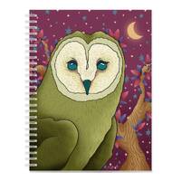 Owl Notebook, Magical Spiral Notebook, Pretty Owl Journal, Celestial Owl Journal