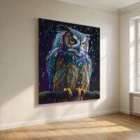 Colorful Owl Art Print, Modern Animal Wall Decor