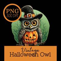 Owl PNG, Vintage Halloween, Owl Clipart, Halloween Clipart, Instant Download, Commercial Use, Hallow