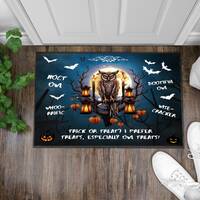 Halloween Door Mat,Halloween Owl DoorMat, Owl Rug,Halloween Rug, Owl Floor Mat,Gift For Halloween,Ho