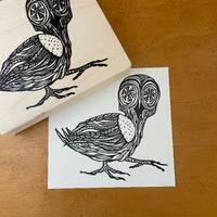 Baby Owl (L) Rubber Stamp, Inuit Drawing Stamp, Journal and Scrapbook Supply, Art Journal Stamp. 8