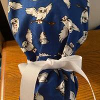 Ponytail Scrub Cap- Owl Scrub Cap- Scrub Cap-Scrub Cap- Surgical Cap- Owl Or Scrub Cap-Wizard Scrub 