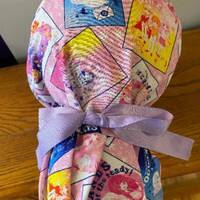 Ponytail Scrub Cap- Owl Scrub Cap- Scrub Cap-Scrub Cap- Surgical Cap- Owl Or Scrub Cap-Wizard Scrub 